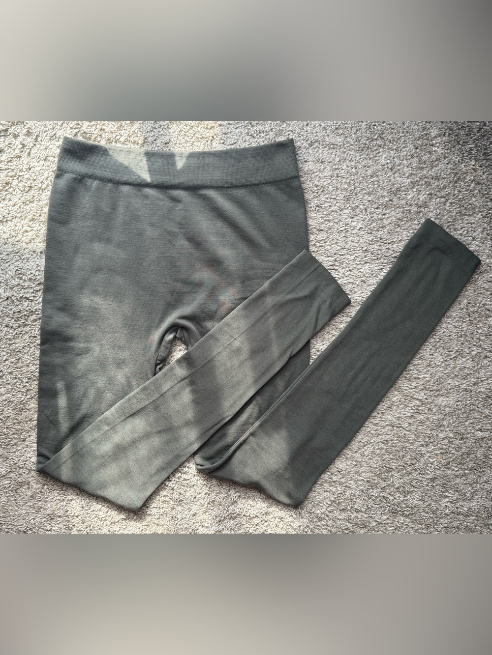 Charlotte Russe Olive Green Seamless Leggings Size S/M Stretch Athleisure Yoga